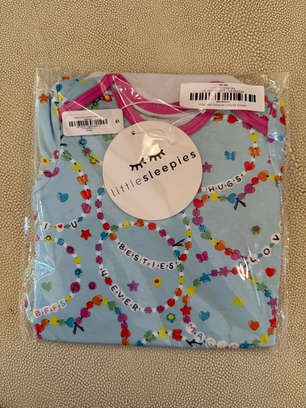 Little Sleepies friends forever infant gown